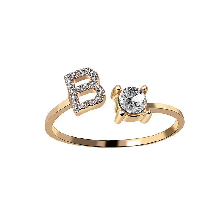 Adjustable Letter Rings For Women